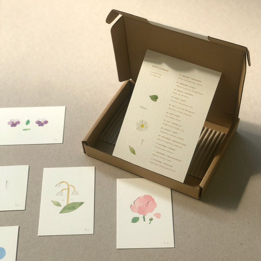 Birth Flower mini cards