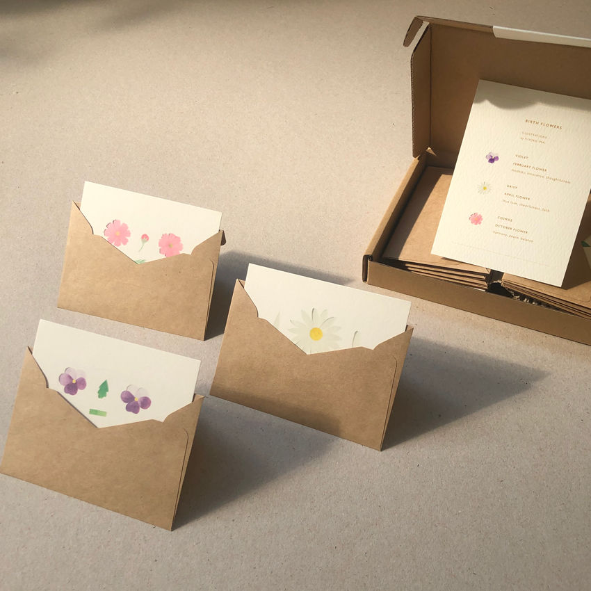 Birth Flower mini cards