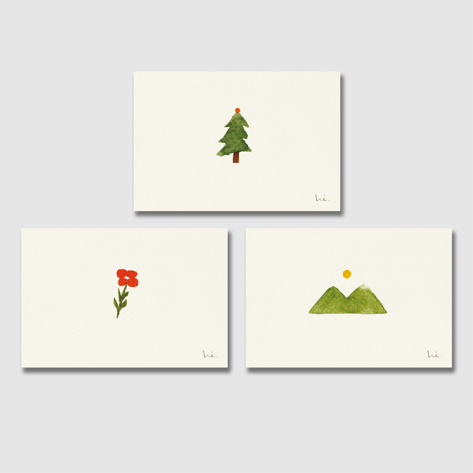 mini cards / watercolor